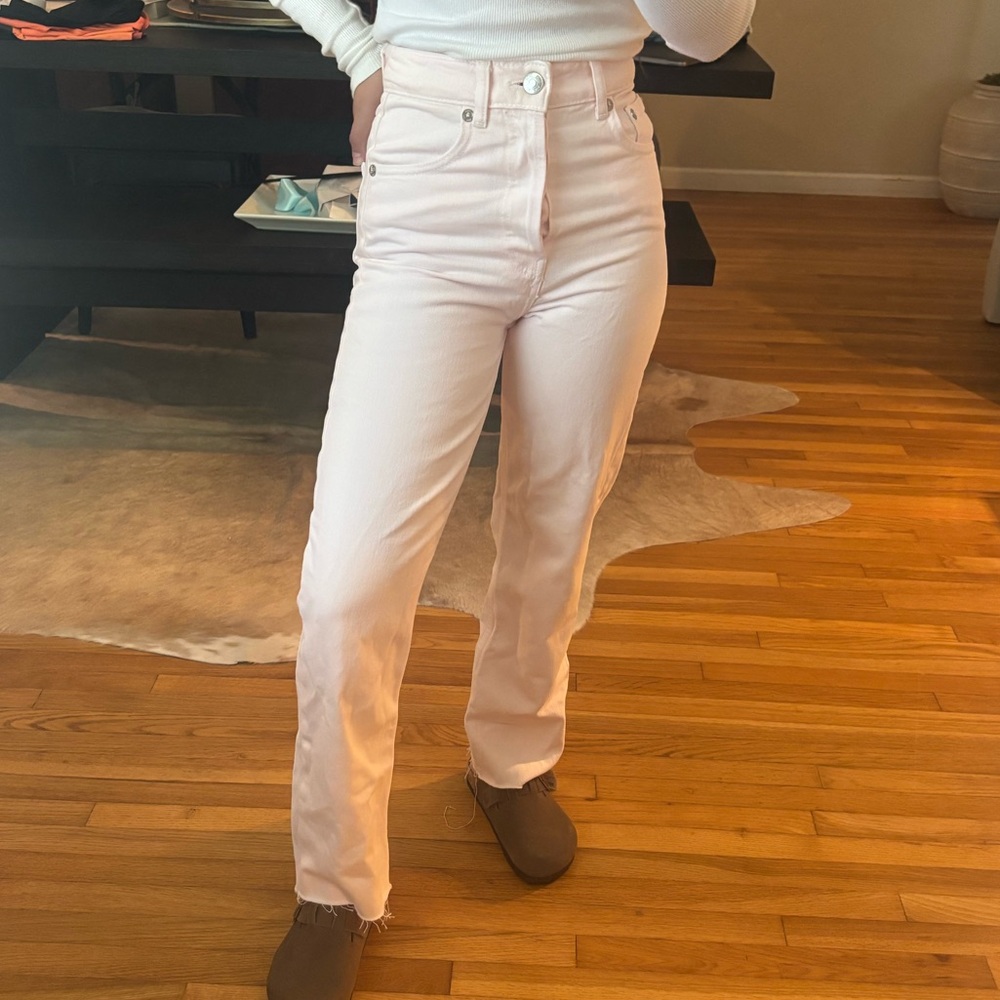 Zara Women's Light Pink High Rise Jeans